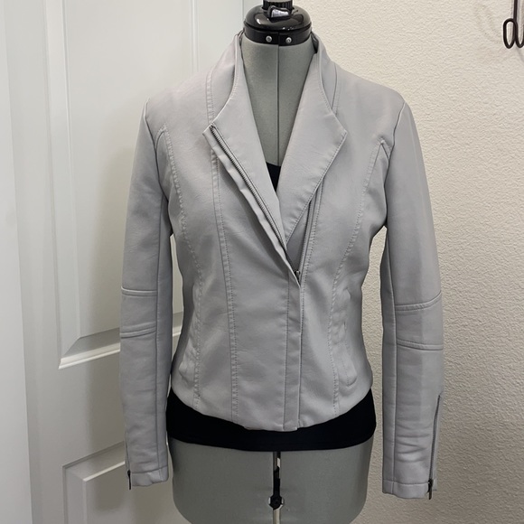 Jack by BB Dakota Jackets & Blazers - Jack by BB Dakota Grey Faux Leather Jacket